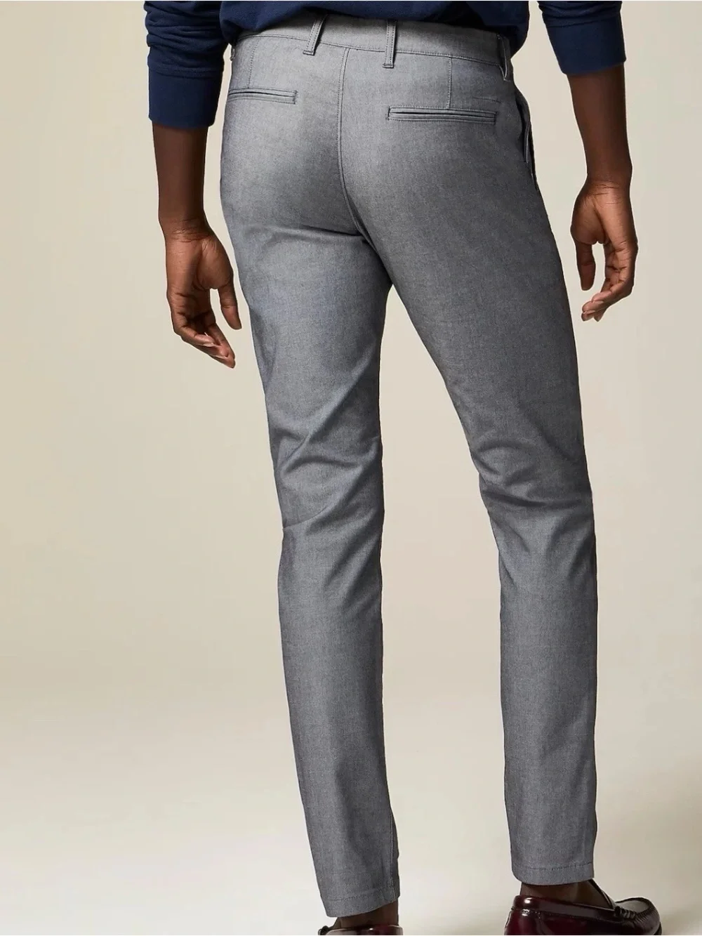 $128 J.Crew Men’s 484 Slim-fit tech oxford pants Black White Oxford Size
